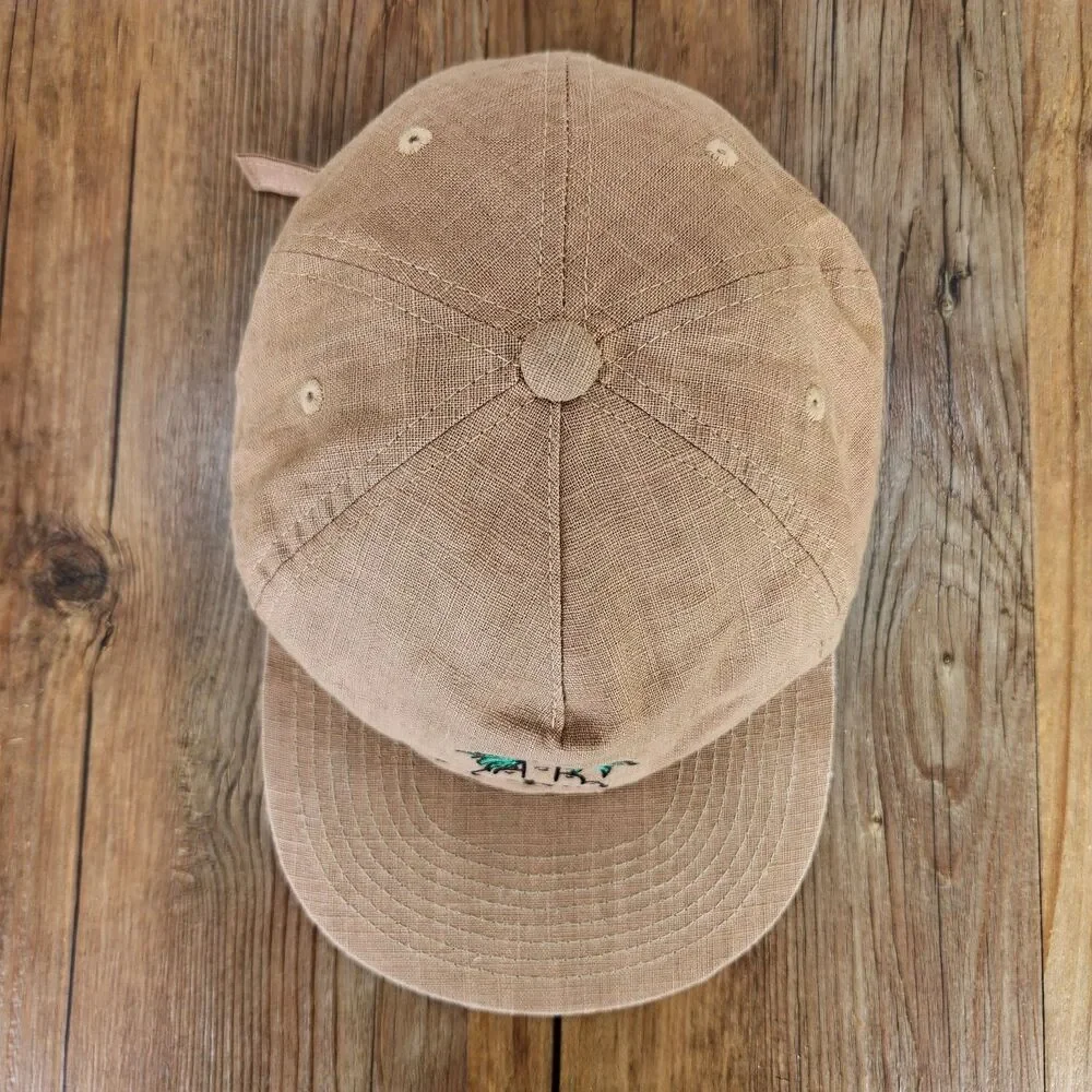 Weld Mfg Mahalo Hemp Organic Cotton Strapback Hat Cap Brown Palm Tree Dad Finger